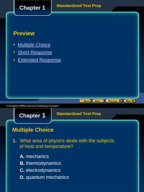 physics standardized test prep answers