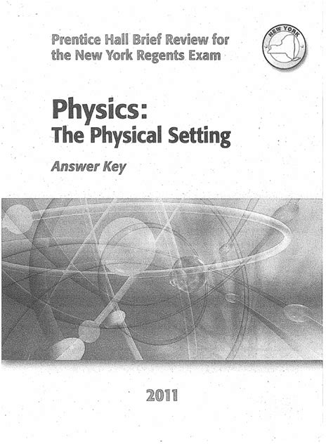 Physics The Physical Setting Answer Key