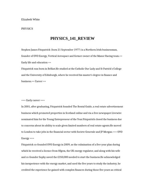 Physics Unc 141