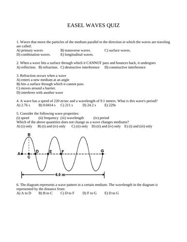 Physics Waves Practice Test With Answers