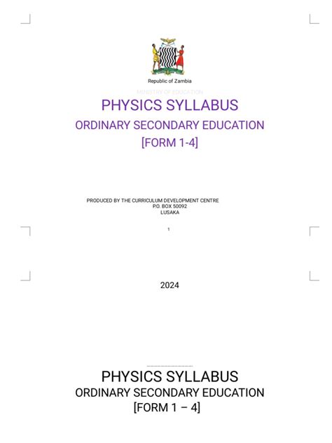 physics zambian syllabus