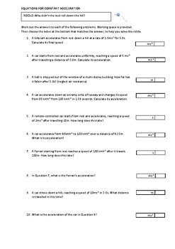 Read Online Physics 11 Constant Acceleration And Answers 