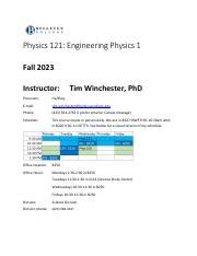 Full Download Physics 121 Syllabus Fall 2005 Physics Internal Website 