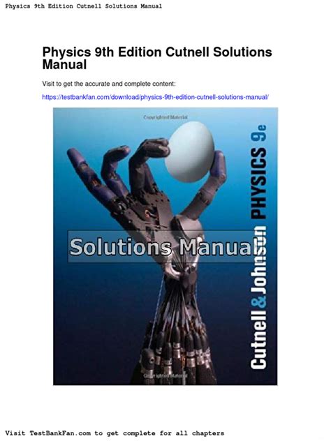 Read Online Physics 9Th Edition Cutnell Solutions 