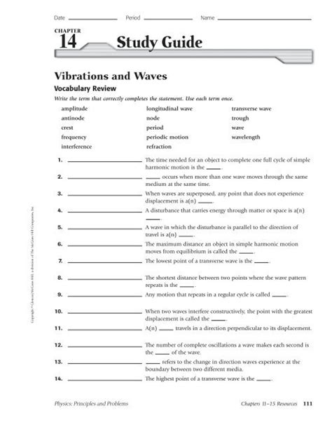 Full Download Physics Chapter 14 Study Guide 