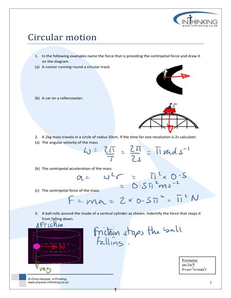 Read Physics Circular Motion Question Paper 