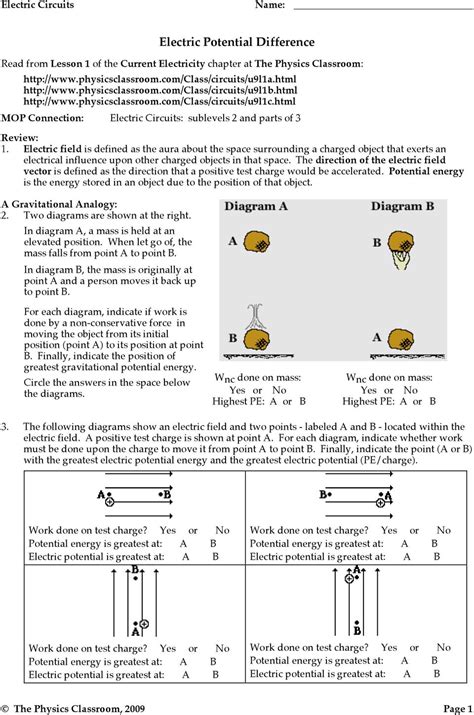 Read Online Physics Classroom Worksheets Answers 