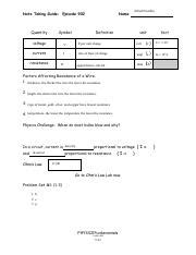 Full Download Physics Episode 902 Note Taking Guide Answers 