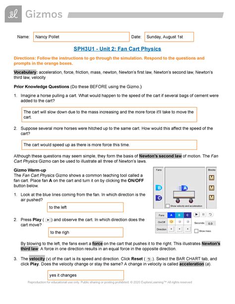 Read Online Physics Fan Cart Answers 