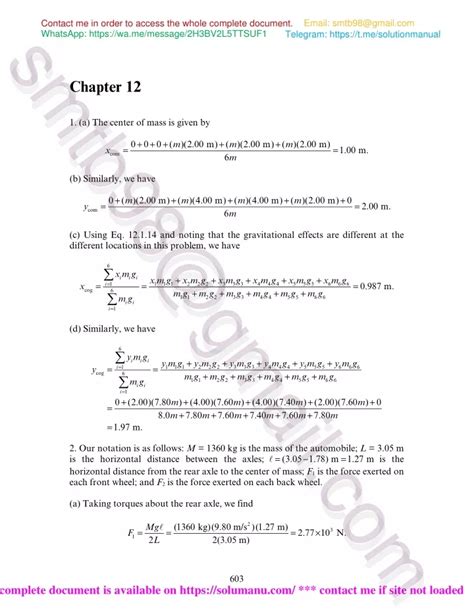 Read Online Physics Solutions Manual Chapter 12 