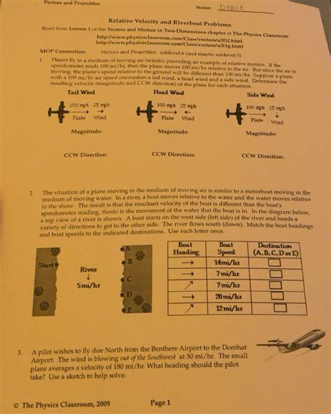 Physicsclassroom Answers Mop