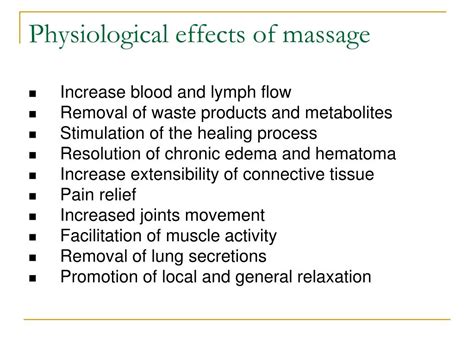Physiological Effects Of Massage