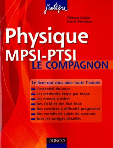physique le compagnon mpsi ptsi essentiel du cour
