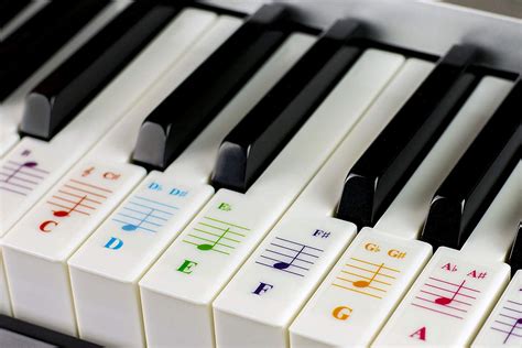 Piano Keyboard Color Coded Stickers Mdash Musical Colors Piano Keyboard Coloring Page - Piano Keyboard Coloring Page