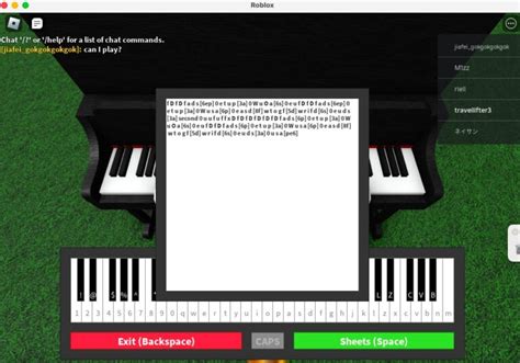Piano Roblox Sheets
