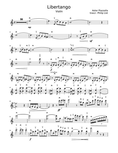 Full Download Piazzolla Violin Sheet Music 