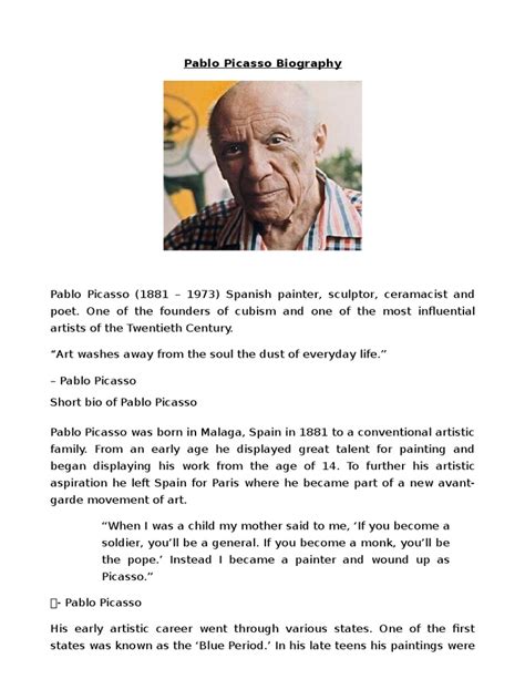 picasso biography courte