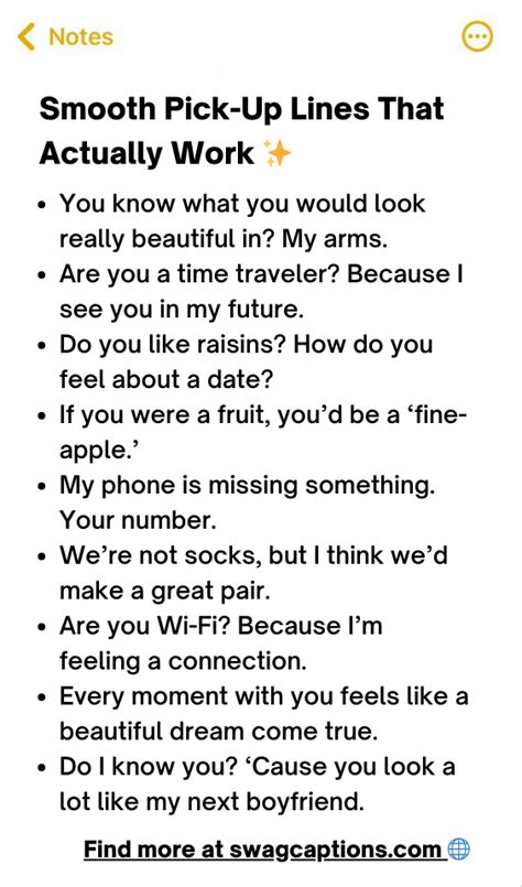 Pick Up Lines With Smooth