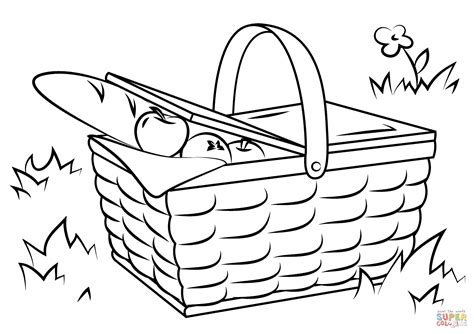 Picnic Basket Coloring Page At Getcolorings Com Free Picnic Basket Coloring Pages - Picnic Basket Coloring Pages