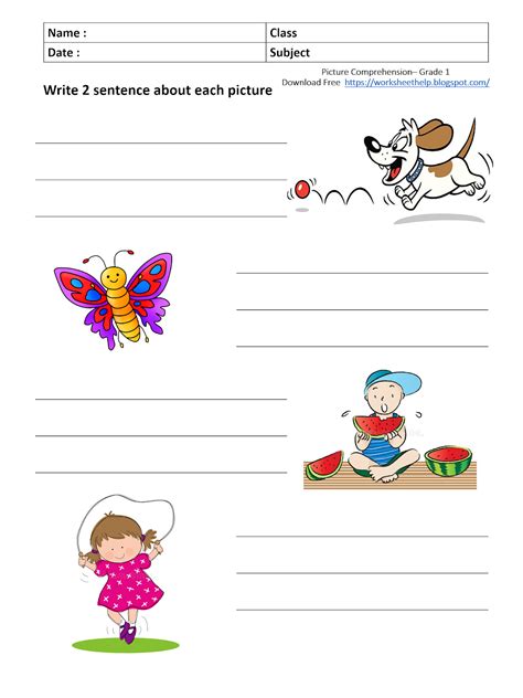 Picture Composition Worksheets Printable Picture Composition For Grade 1 - Printable Picture Composition For Grade 1