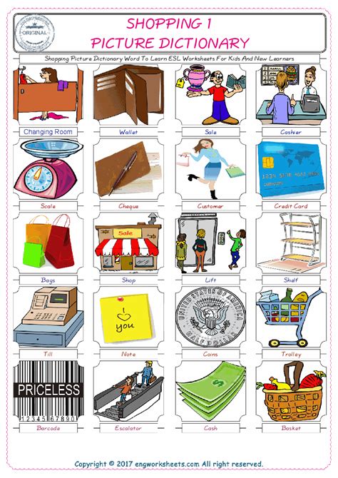 Picture Dictionary Kindergarten Worksheet   Esl Kids Worksheets Theworksheets Com - Picture Dictionary Kindergarten Worksheet