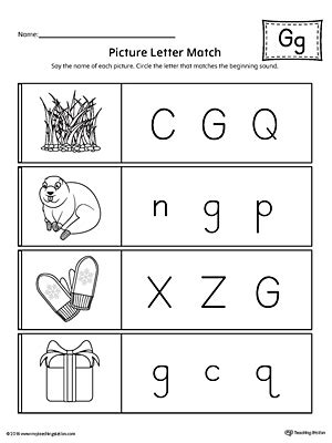 Picture Letter Match Letter G Worksheet Myteachingstation Com G Sound Words With Pictures - G Sound Words With Pictures