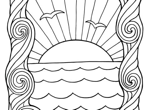 Picture Of Sun For Colouring   Sunset Coloring Pages 60 Pictures Free Printable Raskrasil - Picture Of Sun For Colouring