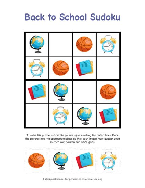 Picture Sudoku Back To School Worksheets 99worksheets Kindergarten Sudoku - Kindergarten Sudoku