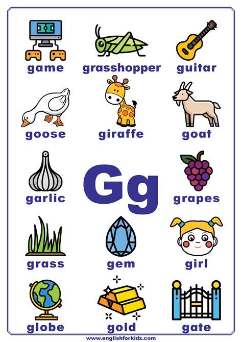Pictures Starting With Letter G   Letter G Alphabet Activities At Enchantedlearning Com - Pictures Starting With Letter G