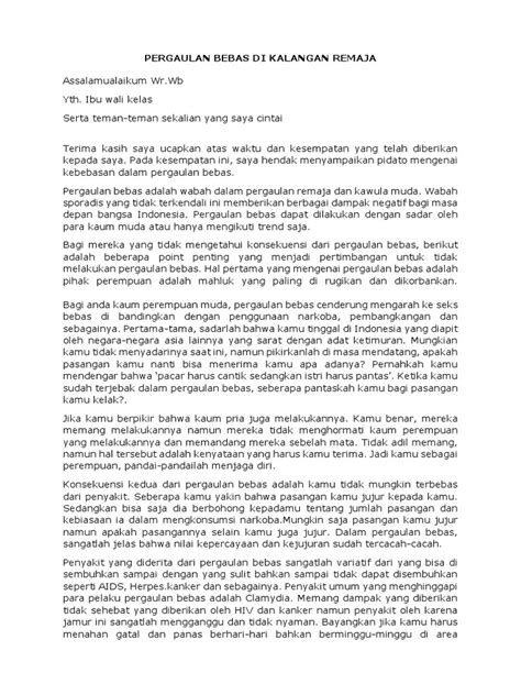 Pidato Pergaulan Bebas