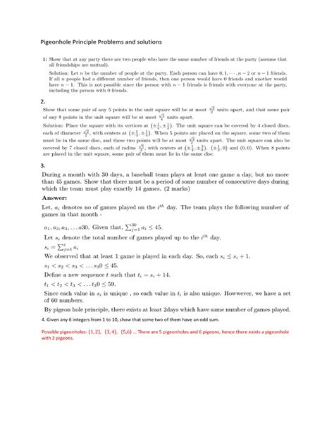 Read Online Pigeonhole Principle Problems With Solutions 