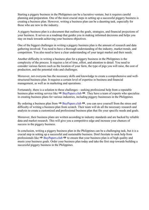 Full Download Piggery Business Plan Sample Philippines Pdfslibforme 