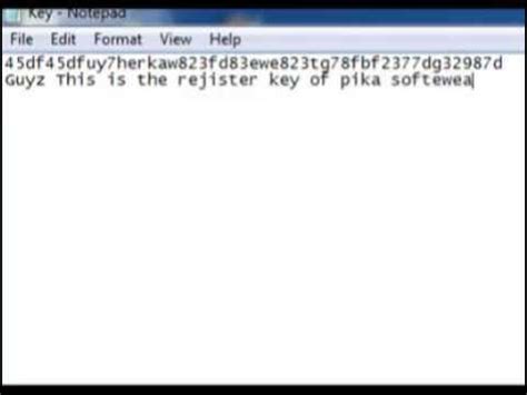 pika software builder registration key