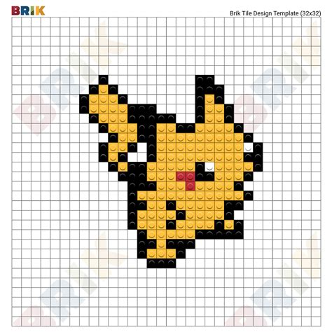 Pikachu Pixel Art Grid