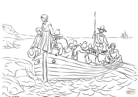 Pilgrims Coloring Pages Mayflower At Plymouth Rock Pilgrims Mayflower Coloring Pages - Pilgrims Mayflower Coloring Pages