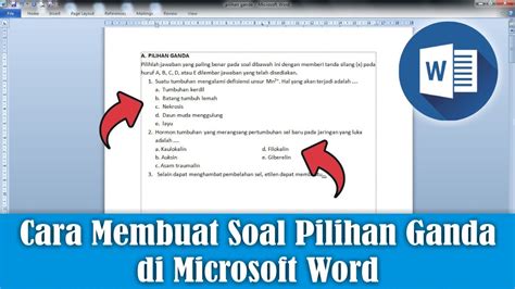 pilihan ganda microsoft word