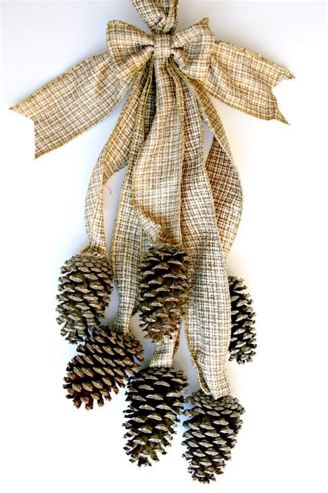 Pine Cone Swag With Ribbon