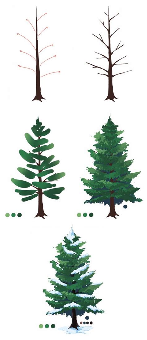 pine tree how to draw
