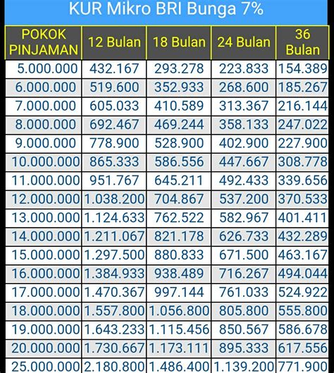 PINJAM KE BANK BRI：Rincian tabel pinjaman BRI KUR dan Non KUR terbaru 2024