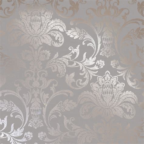 Pink And Gray Damask Background