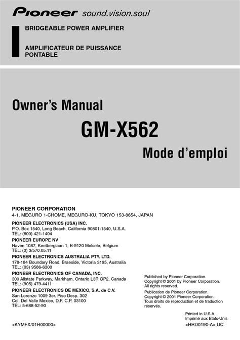 Pioneer Electronics Manual