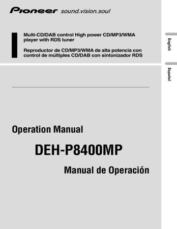Read Pioneer Deh P8400Mp User Guide 
