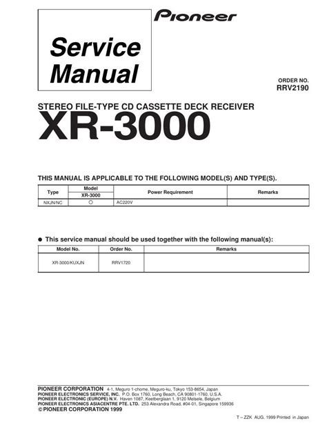 Full Download Pioneer Xr 3000 Manual 
