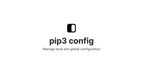 pip3 config Fig