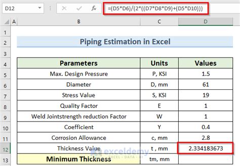 Full Download Pipe Calculation In Excel Sheet 
