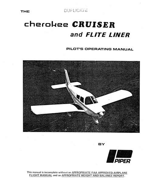 piper cherokee 140 manual
