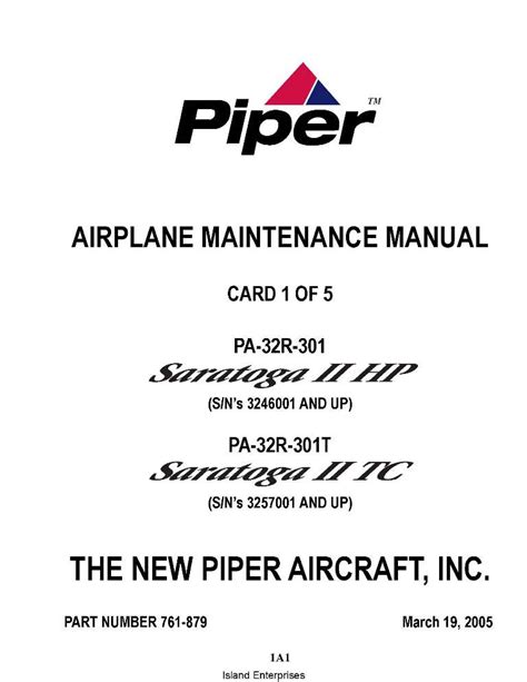 Download Piper Saratoga Ii Parts Manual 