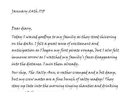 Pirate Diary Entry Ks1