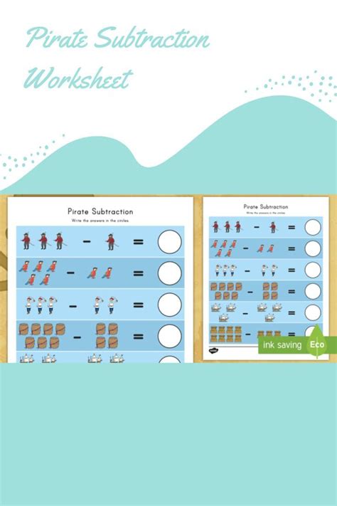 Pirate Subtraction   Pirate Subtraction Up To 10 Worksheet Teacher Made - Pirate Subtraction