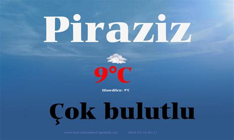 piraziz 15 günlük hava durumu tahmini